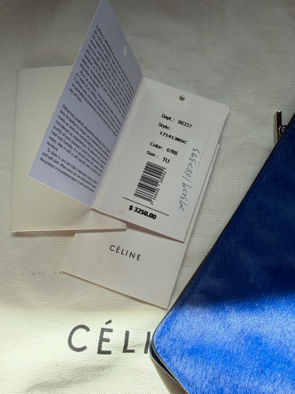 Céline Fall 2012 Blue Ponyhair New Shoulder Bag - Picture 11 of 12